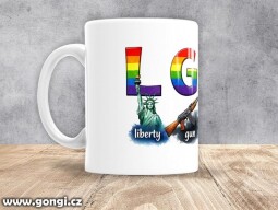 Hrnek - 0350 - LGBT - liberty gun beer tits